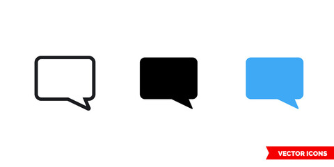Fototapeta premium Comments icon of 3 types color, black and white, outline. Isolated vector sign symbol.