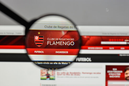 Milan, Italy - August 10, 2017: Clube Regatas Flamengo logo on the website homepage.