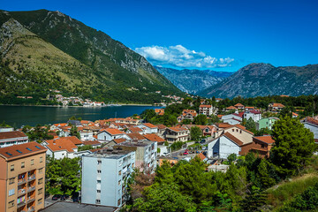 The climb up to the fortress overlooking Kotor, Montenegro and the bay of Kotor, in summer