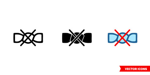 Do not wring icon of 3 types color, black and white, outline. Isolated vector sign symbol.