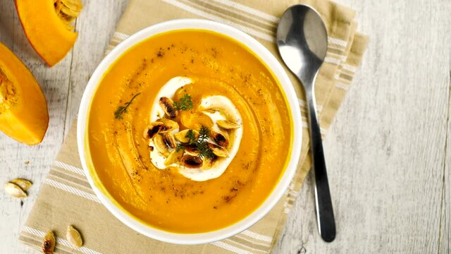 pumpkin soup with fresh cream