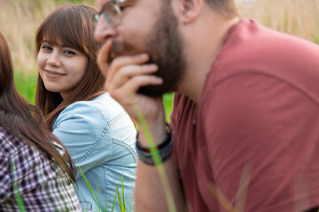 outdoor people portrait nice smiling face in summer day time