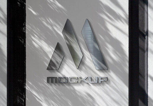 Reflecting Logo on Wall Mockup