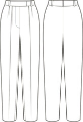 Women's pants. Fashion vector sketch.
