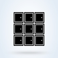 School lockers or Shop lockers icon or logo. locker concept. There are several lockers vector illustration.