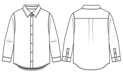 Children shirt design, vector sketch. Long sleeve