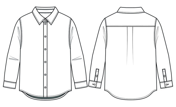 Children shirt design, vector sketch. Long sleeve