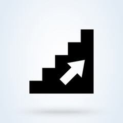 Ladder or staircase icon or logo. Stairs career concept. Success and Business vector illustration.