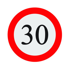 round speed limit road sign