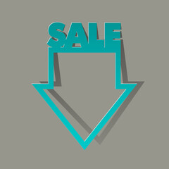 Mega Sale arrow banner tag. Abstract pointer background. Advertising discount sale poster. arrow illustration