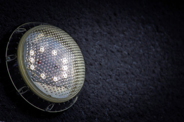 Close-up of an led lamp on a black background