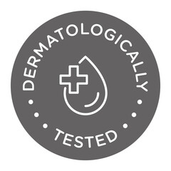 Fototapeta premium Dermatologically tested round isolated product vector icon logo