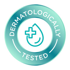 Fototapeta premium Dermatologically tested round isolated product vector icon logo
