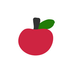 Apple simple vector illustration. Flat style fruit icon.