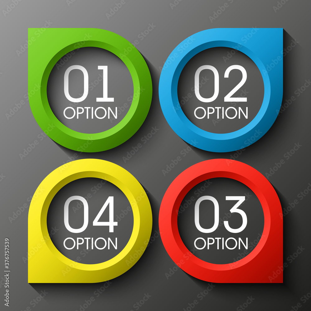 Poster set of origami vector arrow banners with shadow for websites or business design