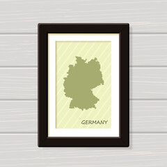 Germany poster print for wall art. Framed Map for home decor