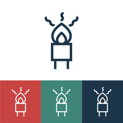 Linear vector icon with burner