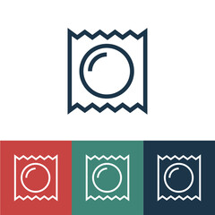 Linear vector icon with condom