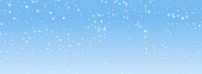 Vector illustration of snow background on blue