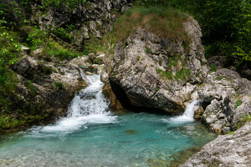 Naklejka na ściany i meble Vertova Valley Waterfalls - Orobie - Italian Alps