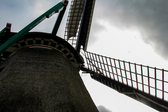 windmill in amsterdan countryside