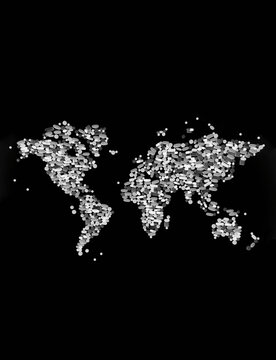 Pills in world map shape