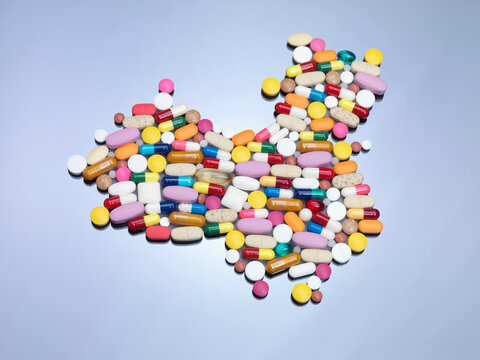 Pills in China map shape