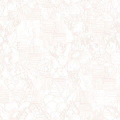 Fototapeta na wymiar Trendy autumn/winter white, light silver colours artistic elegance and fresh geometric floral vector seamless pattern design 
