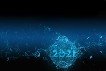 an abstract representation of the technologies of the future in the new 2021 and the interaction of humanity with information technologies