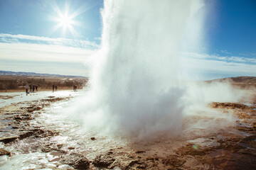 Strokkur geyser erupting, Iceland