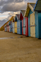 Naklejka premium Traditional beach huts on the North Norfolk coast