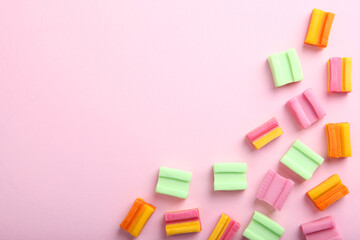 Many different chewing gums on the table
