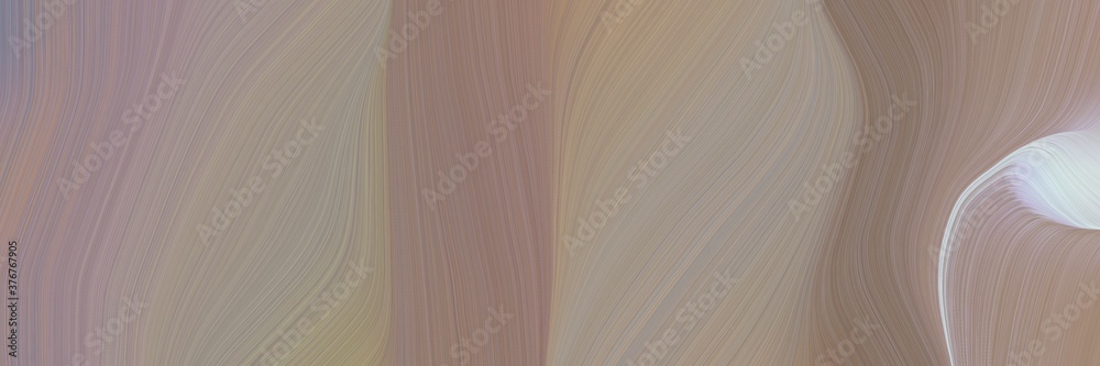 Poster abstract dynamic horizontal header with gray gray, light gray and pastel brown colors. fluid curved 