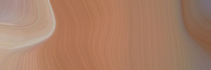 abstract surreal banner design with pastel brown, ash gray and rosy brown colors. fluid curved flowing waves and curves for poster or canvas