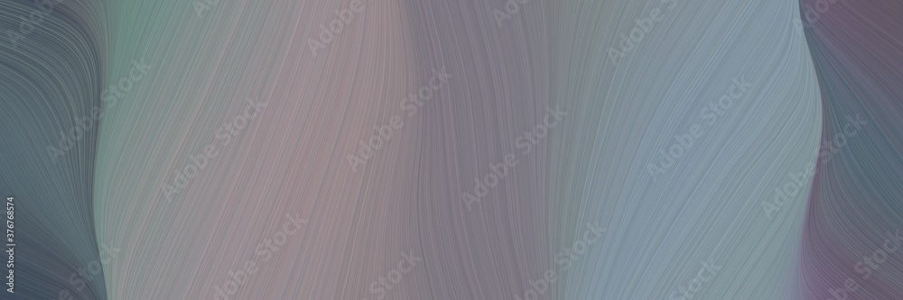 Fototapete abstract surreal horizontal header with gray gray, dark slate gray and rosy brown colors. fluid curved lines with dynamic flowing waves and curves for poster or canvas