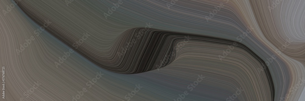 Leinwandbilder abstract decorative horizontal banner with dim gray, gray gray and very dark green colors. fluid cur