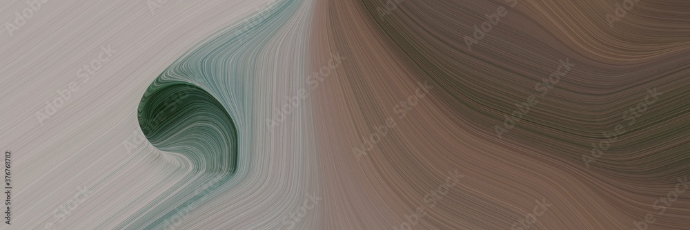 Poster abstract surreal header with dim gray, dark gray and very dark blue colors. fluid curved flowing waves and curves for poster or canvas