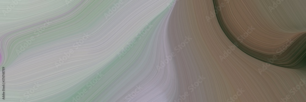Poster abstract artistic designed horizontal banner with dark gray, pastel brown and very dark green colors