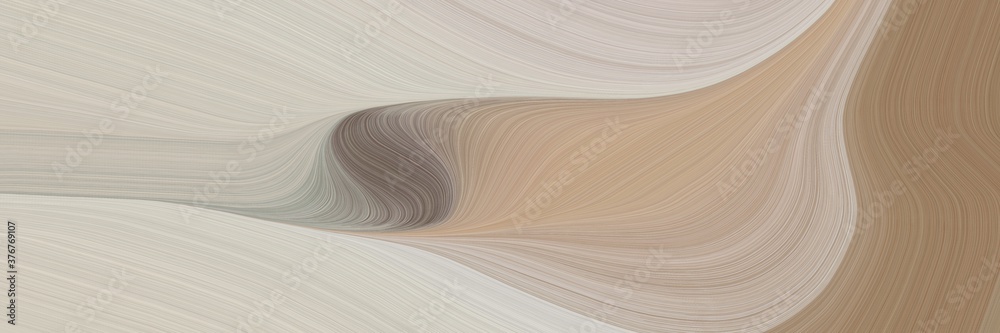 Poster abstract modern horizontal header with silver, gray gray and pastel brown colors. fluid curved flowing waves and curves for poster or canvas