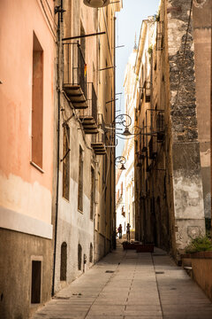 Old street in Cagliari, Sardinia, Italy