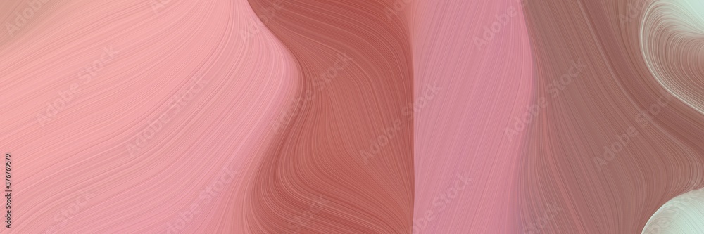 Fototapete abstract moving designed horizontal banner with rosy brown, dark salmon and moderate red colors. flu