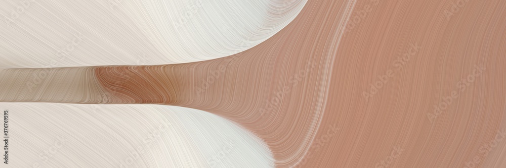 Fototapete abstract surreal header with rosy brown, light gray and silver colors. fluid curved lines with dynam