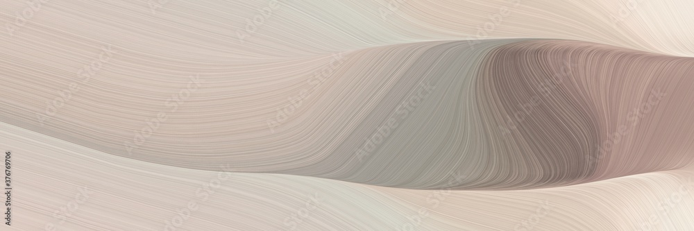 Poster abstract modern horizontal header with silver, gray gray and antique white colors. fluid curved line