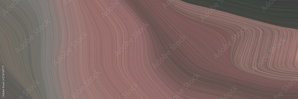 Fototapete abstract artistic banner design with pastel brown, dark slate gray and dim gray colors. fluid curved lines with dynamic flowing waves and curves for poster or canvas