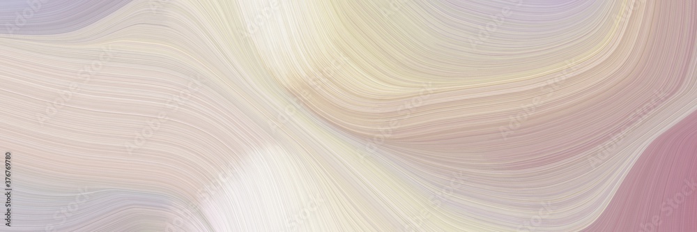 Aufkleber abstract moving header with pastel gray, rosy brown and linen colors. fluid curved flowing waves and