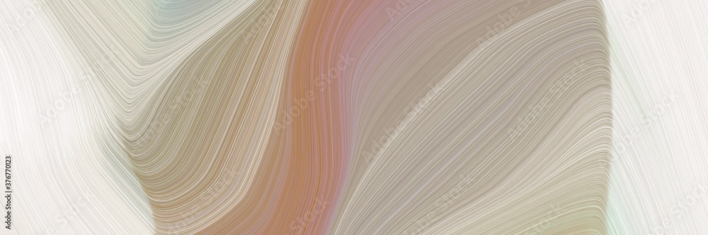Poster abstract colorful horizontal banner with rosy brown, dark gray and linen colors. fluid curved lines with dynamic flowing waves and curves for poster or canvas