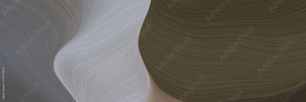 Poster abstract surreal horizontal header with old mauve, dark gray and dim gray colors. fluid curved lines with dynamic flowing waves and curves for poster or canvas