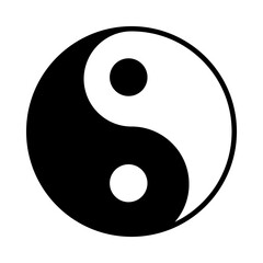 ying yang icon, silhouette style