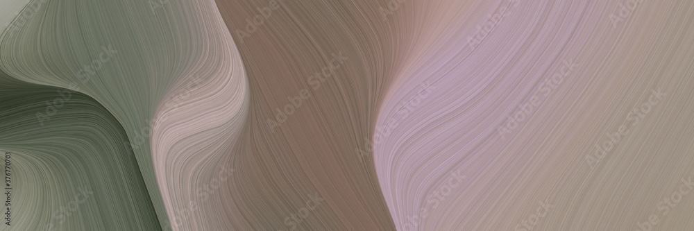 Fototapete abstract moving header with gray gray, dark slate gray and dim gray colors. fluid curved flowing wav