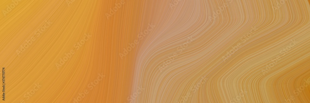 Aufkleber abstract modern horizontal banner with peru, tan and dark khaki colors. fluid curved lines with dynamic flowing waves and curves for poster or canvas